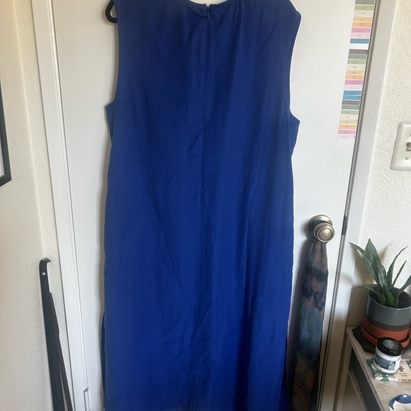 Whistles Blue Ruched Drawstring Sundress - Picture 4 of 9